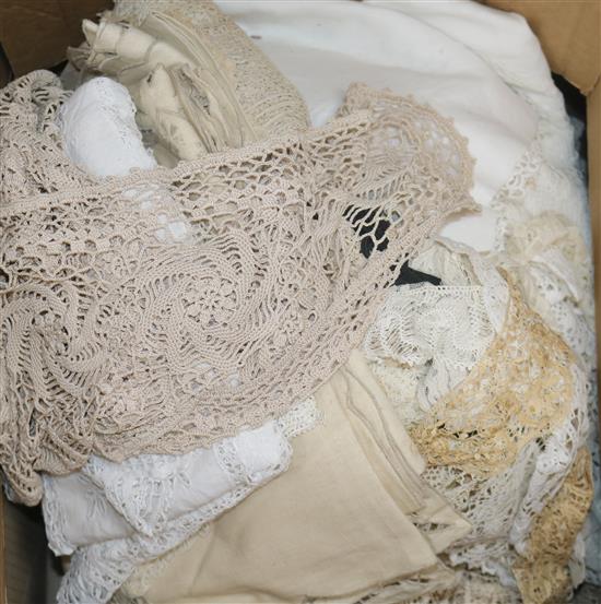 A quantity of table linen and lace